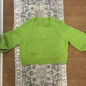 Free People Lime Green Sweater